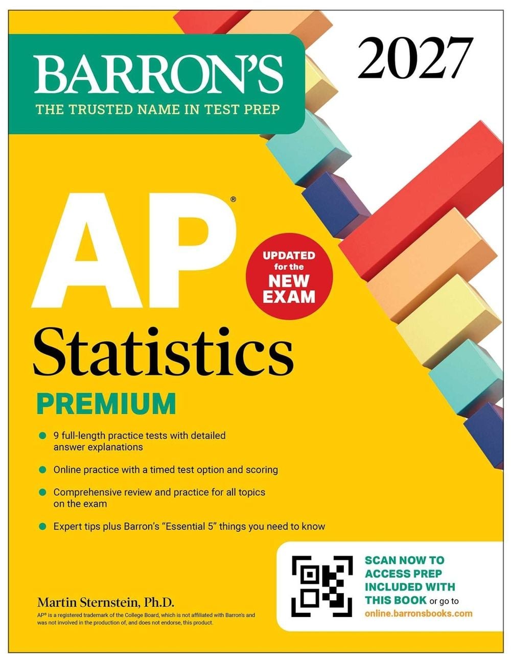 AP Statistics Premium, 2027: 9 Practice Tests + Comprehensive Review + Online Practice by Martin Sternstein - ISBN: 9798349701566