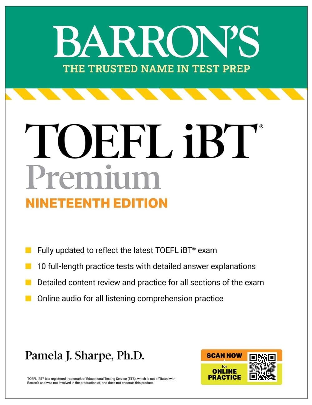 TOEFL, iBT Premium, Nineteenth Edition: Prep Book with 10 Practice Tests + Comprehensive Review + Online Audio (2026) by Pamela J. Sharpe, PH.D. - ISBN: 9798349703126