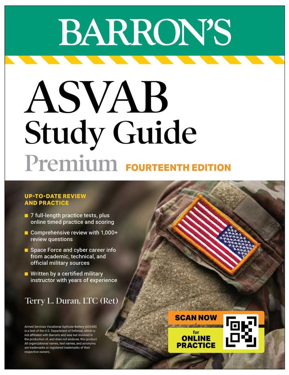 ASVAB Study Guide Premium, Fourteenth: 6 Practice Tests + Comprehensive Review + Online Practice (Barron's Test Prep) by Terry L. Duran - ISBN: 9798349703690