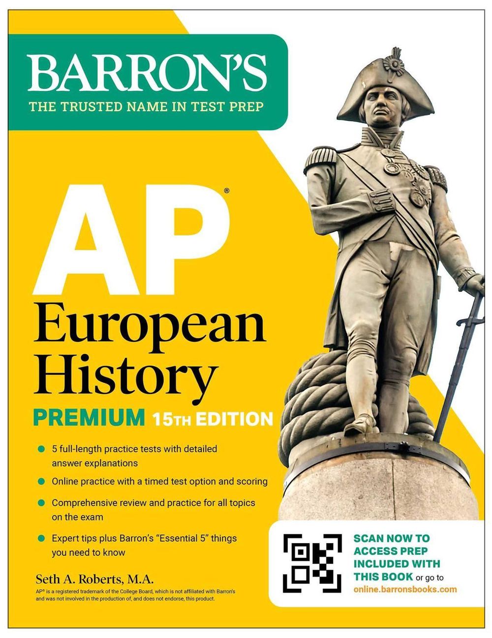 AP European History Premium, Fifteenth Edition: Prep Book with 5 Practice Tests + Comprehensive Review + Online Practice (2027) by Seth A. Roberts, M.A. - ISBN: 9798349704345
