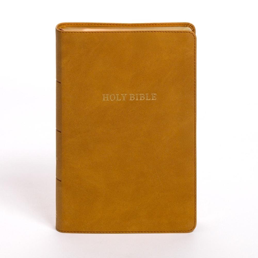 KJV Personal Size Giant Print Bible, Camel Suedesoft Leathertouch, Indexed, 9798384525332