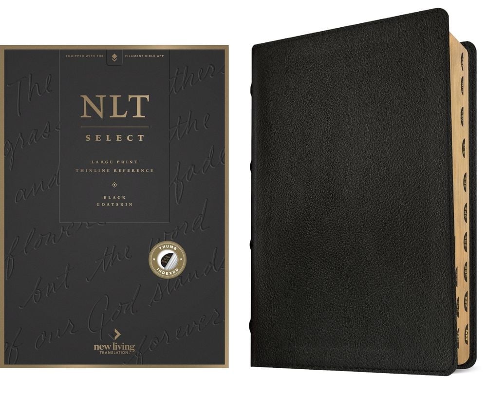 NLT Select Large Print Thinline Reference Bible, Filament Enabled (Goatskin Leather, Black, Indexed, Red Letter) by New Living Translation - ISBN: 9798400506550