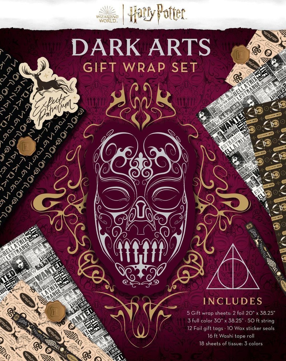 Harry Potter: Dark Arts Gift Wrap Stationery Set by Insights - ISBN: 9798886636413