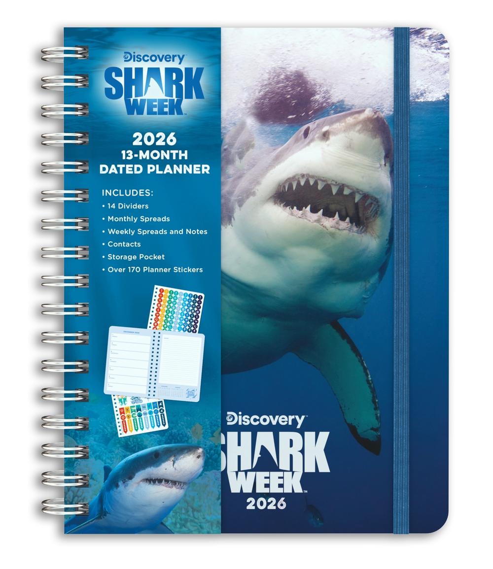 2026 Shark Week 13-Month Weekly Planner, 9798886639698