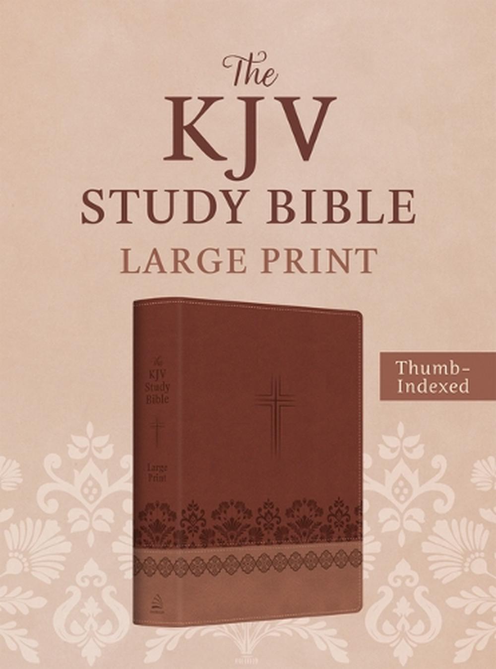 KJV Study Bible, Large Print (Rose & Chestnut Cross) by Barbour Bibles - ISBN: 9798891511507