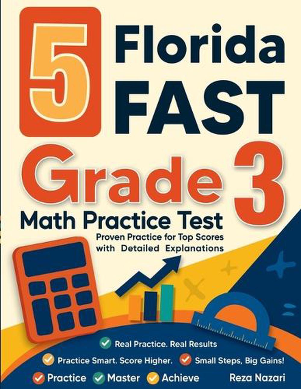 5 Florida FAST Grade 3 Math Practice Tests by Reza Nazari, Paperback ...