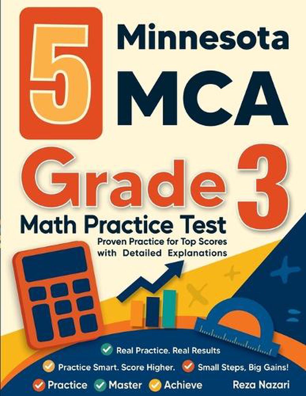 5 Minnesota MCA Grade 3 Math Practice Tests by Reza Nazari, Paperback ...