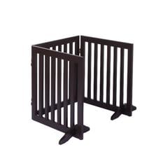 Charlie's Pet Durable Wooden Freestanding Pet Gate (Brown) - 3 Panel
