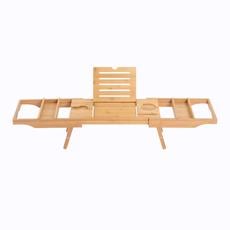 Sherwood Home Bamboo Bed and Bathtub Caddy Tray with Support Frame - 75.5x25.5x6cm